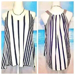PUELLA Woman TUNIC High End Soft TUNIC Top WHITE and BLUE Shirt size XXS-Sm